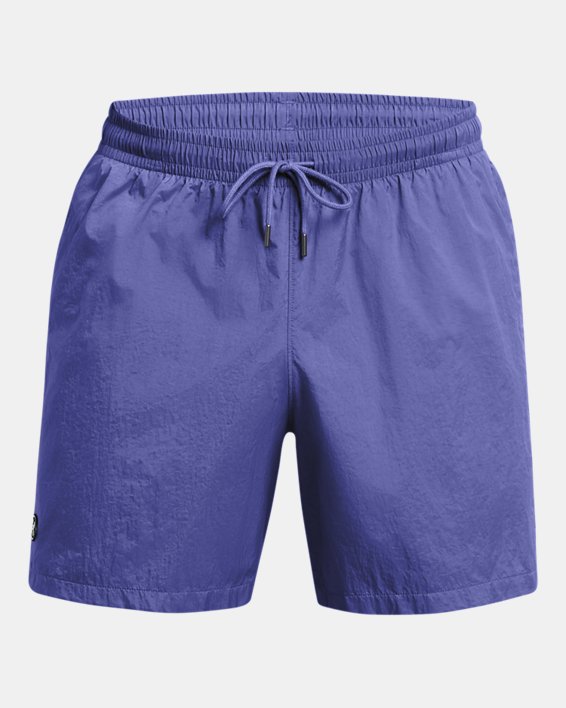 Men's UA Crinkle Woven Volley Shorts, Purple, pdpMainDesktop image number 4